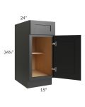 Onyx Black Shaker 15" Base Cabinet 