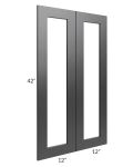 Onyx Black Shaker 24x42 Glass Door