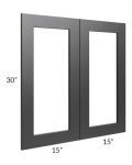 Onyx Black Shaker 30x30 Glass Door