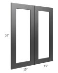 Onyx Black Shaker 30x36 Glass Door
