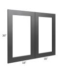 Onyx Black Shaker 36x30 Glass Door