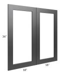 Onyx Black Shaker 36x36 Glass Door