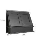 Onyx Black Shaker 30" Range Hood Front