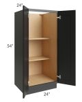 Onyx Black Shaker 24x54 Split Pantry Base Cabinet