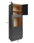 Onyx Black Shaker 33x96 Universal Oven Cabinet