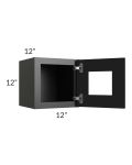 Onyx Black Shaker 12x12 Decorative Wall Cabinet with Plain Glass