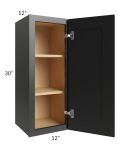 Onyx Black Shaker 12x30 Wall Cabinet