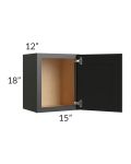 Onyx Black Shaker 15x18 Wall Cabinet