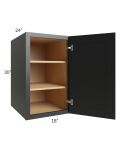 Onyx Black Shaker 18x30x24 Split Pantry Wall Cabinet
