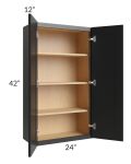 Onyx Black Shaker 24x42 Wall Cabinet