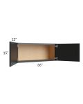Onyx Black Shaker 36x15 Wall Cabinet