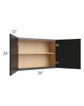 Onyx Black Shaker 36x24 Wall Cabinet