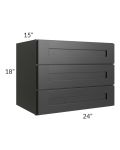 Onyx Black Shaker 18x24 3-Drawer Wall Cabinet