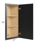 Onyx Black Shaker 12x36 Wall End Angle Cabinet
