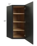 Onyx Black Shaker 24x42 Diagonal Corner Wall Cabinet