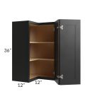 Onyx Black Shaker 24x36 Easy Reach Corner Wall Cabinet