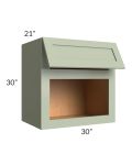 Midtown Pistachio Green Shaker 30x30x21 Microwave Wall Cabinet