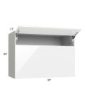 Milan White Gloss 30x30x21 Microwave Wall Cabinet