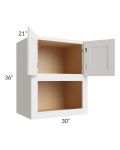 Midtown Cloud Shaker 30x36x21 Microwave Wall Cabinet