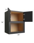 Midtown Black Shaker 30x36x21 Microwave Wall Cabinet