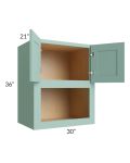 Midtown Mint Green Shaker 30x36x21 Microwave Wall Cabinet