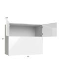 Milan White Gloss 30x36x21 Microwave Wall Cabinet