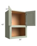 Midtown Pistachio Green Shaker 30x42x21 Microwave Wall Cabinet