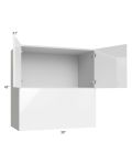 Milan White Gloss 30x42x21 Microwave Wall Cabinet