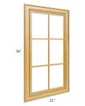 Glazed Praline 21x36 Mullion Glass Door