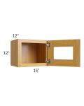 Glazed Praline 15x12 Wall Cabinet with Beveled Glass