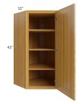 Glazed Praline 24x42 Diagonal Corner Wall Cabinet