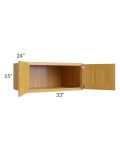 Glazed Praline 33x15x24 Refrigerator Wall Cabinet