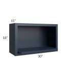 Midtown Blue Shaker 30x18 Microwave Wall Cabinet