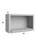Midtown Painted Grey Shaker 30x18 Microwave Wall Cabinet
