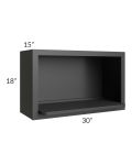 Midtown Black Shaker 30x18 Microwave Wall Cabinet