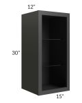 Vienna Black 15x30 Wall Cabinet (No Door) To Be Used With A Glass Door