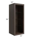 Tuscan Kona Brown 15x36 Wall Cabinet (No Door) To Be Used With A Glass Door
