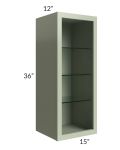 Midtown Pistachio Green Shaker 15x36 Wall Cabinet (No Door) To Be Used With A Glass Door