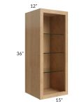 Midtown Timber Shaker 15x36 Wall Cabinet (No Door) To Be Used With A Glass Door