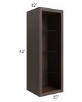 Tuscan Kona Brown 15x42 Wall Cabinet (No Door) To Be Used With A Glass Door