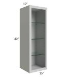Tuscan Painted Grey 15x42 Wall Cabinet (No Door) To Be Used With A Glass Door