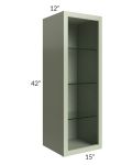 Midtown Pistachio Green Shaker 15x42 Wall Cabinet (No Door) To Be Used With A Glass Door