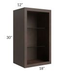 Tuscan Kona Brown 18x30 Wall Cabinet (No Door) To Be Used With A Glass Door