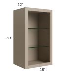Tuscan Oyster 18x30 Wall Cabinet (No Door) To Be Used With A Glass Door