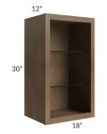 Midtown Mocha Shaker 18x30 Wall Cabinet (No Door) To Be Used With A Glass Door