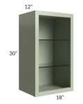 Midtown Pistachio Green Shaker 18x30 Wall Cabinet (No Door) To Be Used With A Glass Door