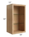 Midtown Timber Shaker 18x30 Wall Cabinet (No Door) To Be Used With A Glass Door