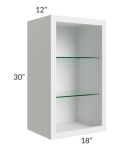 Union White 18x30 Wall Cabinet (No Door) To Be Used With A Glass Door