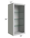 Tuscan Painted Grey 18x36 Wall Cabinet (No Door) To Be Used With A Glass Door
