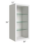 Midtown Cloud Shaker 18x36 Wall Cabinet (No Door) To Be Used With A Glass Door
